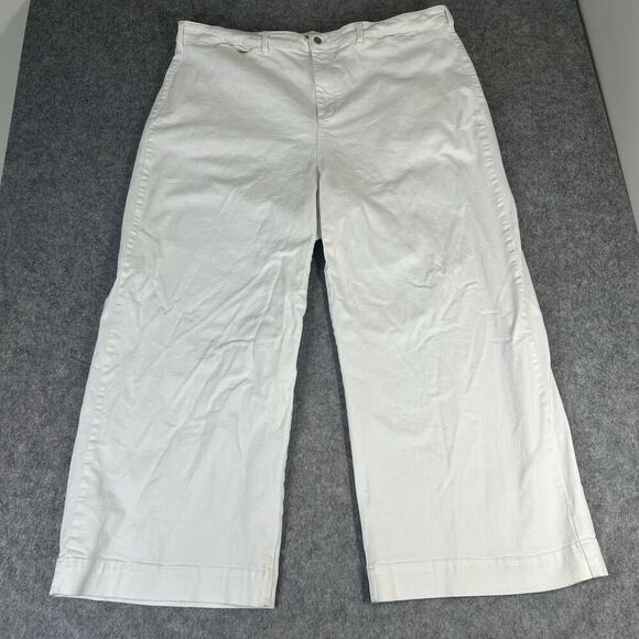 Anthropologie Pilcro Jeans 26W The Skipper Wide Leg Crop White Ankle High Rise - Picture 1 of 12